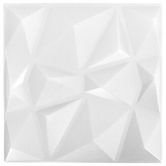 12 st Wandpanelen 3D diamant 3 m&sup2; 50x50 cm wit 2