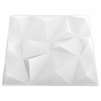 12 st Wandpanelen 3D diamant 3 m&sup2; 50x50 cm wit 5