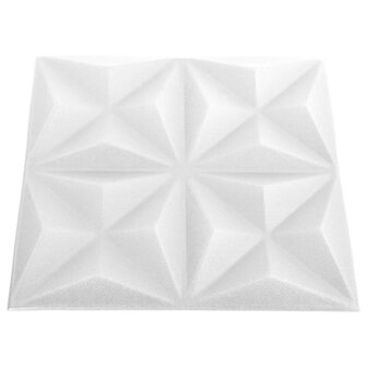 12 st Wandpanelen 3D origami 3 m&sup2; 50x50 cm wit 5