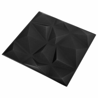 12 st Wandpanelen 3D diamant 3 m&sup2; 50x50 cm zwart 4