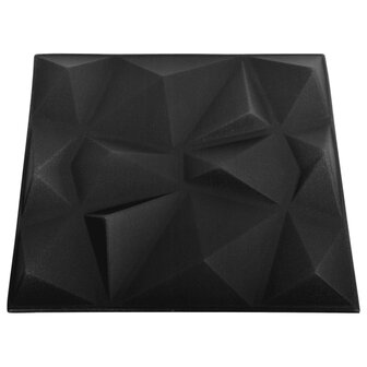 12 st Wandpanelen 3D diamant 3 m&sup2; 50x50 cm zwart 5