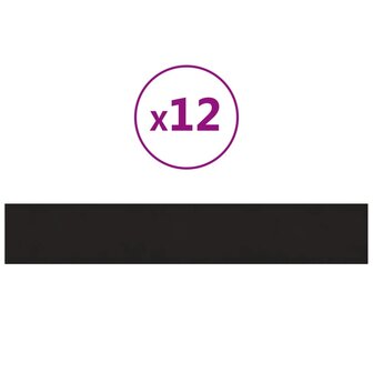 Wandpanelen 12 st 1,62 m&sup2; 90x15 cm fluweel zwart 2