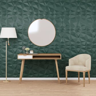 48 st Wandpanelen diamant 12 m&sup2; 50x50 cm XPS groen 1
