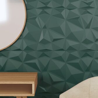 48 st Wandpanelen diamant 12 m&sup2; 50x50 cm XPS groen 4