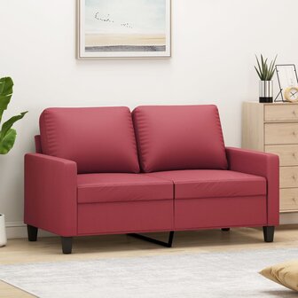 Tweezitsbank 120 cm kunstleer wijnrood 1