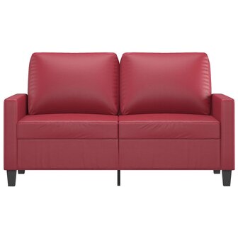 Tweezitsbank 120 cm kunstleer wijnrood 3