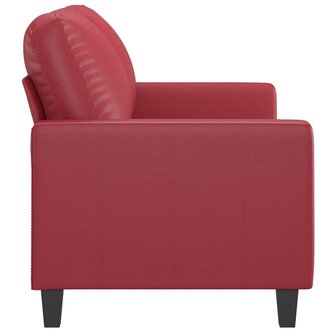 Tweezitsbank 120 cm kunstleer wijnrood 4