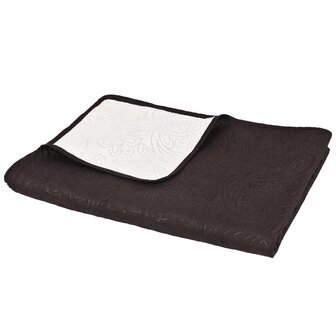 Bedsprei dubbelzijdig 170x210 cm quilt cr&egrave;me en bruin 3