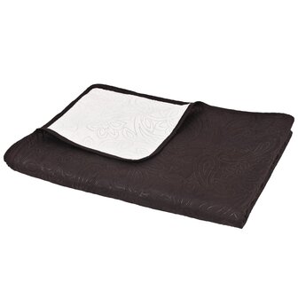 Bedsprei dubbelzijdig 230x260 cm quilt cr&egrave;me en bruin 3
