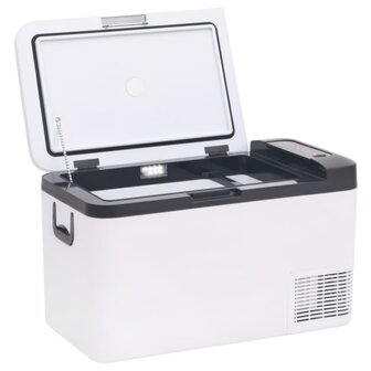 Koelbox met handvat en adapter 25 L PP &amp; PE zwart en wit 3