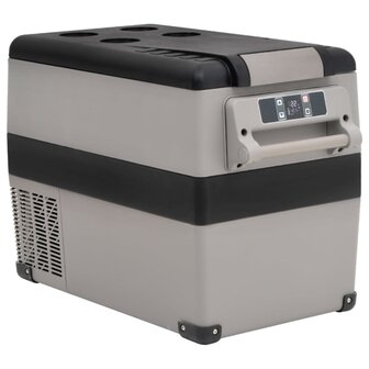 Koelbox met handvat en adapter 55 L PP &amp; PE zwart en grijs 3
