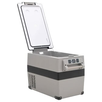 Koelbox met handvat en adapter 55 L PP &amp; PE zwart en grijs 4