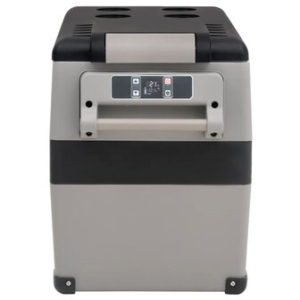 Koelbox met handvat en adapter 55 L PP &amp; PE zwart en grijs 5