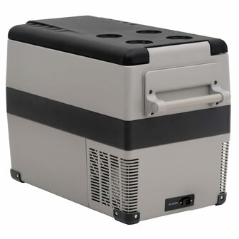 Koelbox met handvat en adapter 55 L PP &amp; PE zwart en grijs 8