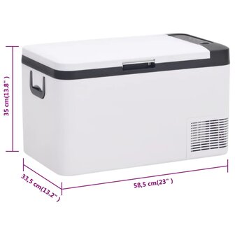 Koelbox met handvat 25 L PP &amp; PE zwart en wit 10