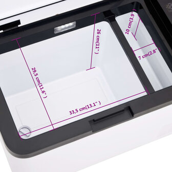 Koelbox met handvat 25 L PP &amp; PE zwart en wit 11