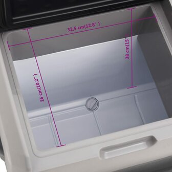 Koelbox met wielen en handvat 40 L polypropeen zwart en grijs 11