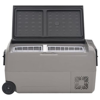 Koelbox met wielen en handvat 60 L polypropeen zwart en grijs 6