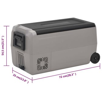 Koelbox met wielen en handvat 60 L polypropeen zwart en grijs 11