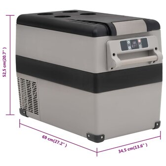 Koelbox met handvat 55 L PP &amp; PE zwart en grijs 11