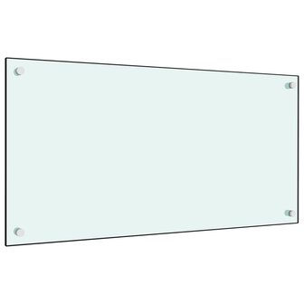 Spatscherm keuken 80x40 cm gehard glas wit 1