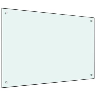 Spatscherm keuken 90x60 cm gehard glas wit 1