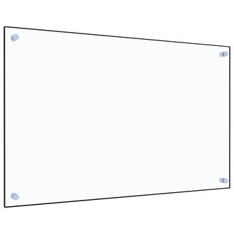 Spatscherm keuken 80x50 cm gehard glas transparant 1
