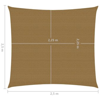 Zonnezeil 160 g/m&sup2; 2,5x2,5 m HDPE taupe 6