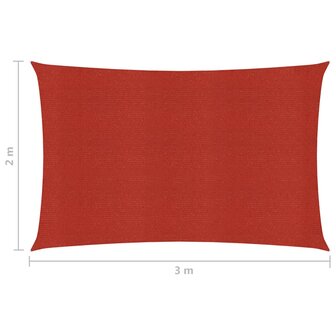 Zonnezeil 160 g/m&sup2; 2x3 m HDPE rood 6