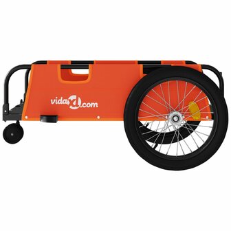 Fietstrailer oxford stof en ijzer oranje en zwart 6