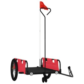 Fietstrailer oxford stof en ijzer rood en zwart 2