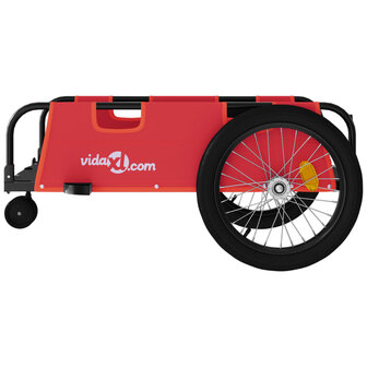 Fietstrailer oxford stof en ijzer rood en zwart 6