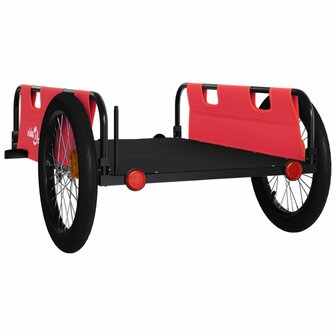 Fietstrailer oxford stof en ijzer rood en zwart 7