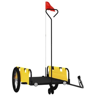 Fietstrailer oxford stof en ijzer geel en zwart 2