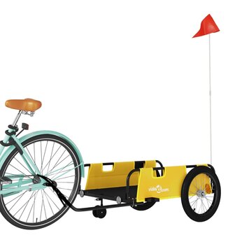 Fietstrailer oxford stof en ijzer geel en zwart 3