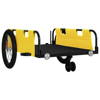 Fietstrailer oxford stof en ijzer geel en zwart 4