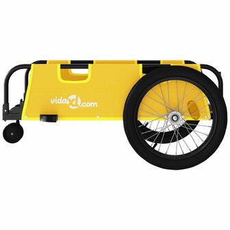 Fietstrailer oxford stof en ijzer geel en zwart 6