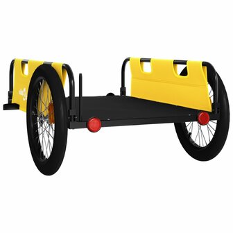 Fietstrailer oxford stof en ijzer geel en zwart 7