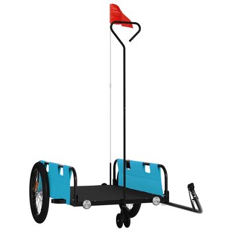 Fietstrailer oxford stof en ijzer blauw en zwart 2