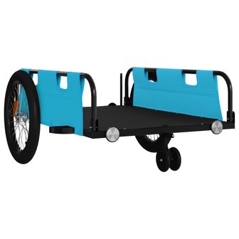 Fietstrailer oxford stof en ijzer blauw en zwart 4