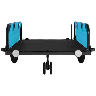 Fietstrailer oxford stof en ijzer blauw en zwart 5