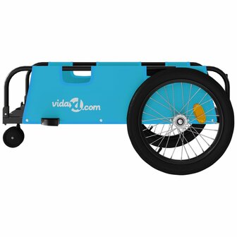 Fietstrailer oxford stof en ijzer blauw en zwart 6
