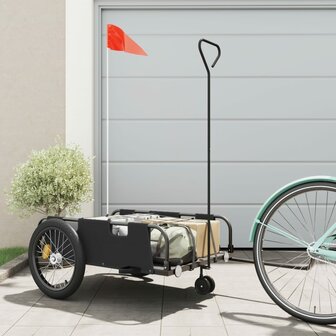Fietstrailer oxford stof en ijzer zwart 1