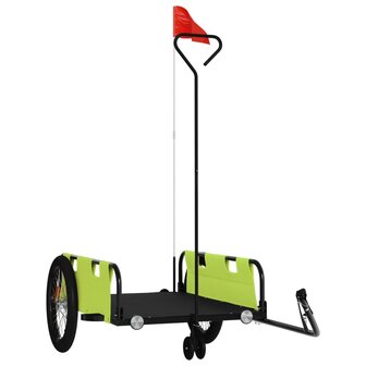 Fietstrailer oxford stof en ijzer groen en zwart 2
