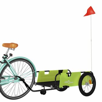 Fietstrailer oxford stof en ijzer groen en zwart 3