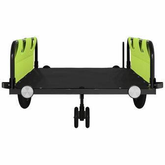 Fietstrailer oxford stof en ijzer groen en zwart 5