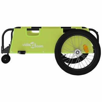 Fietstrailer oxford stof en ijzer groen en zwart 6