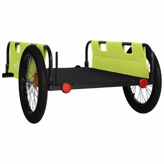 Fietstrailer oxford stof en ijzer groen en zwart 7