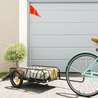 Fietstrailer 122x53x31 cm ijzer zwart 1
