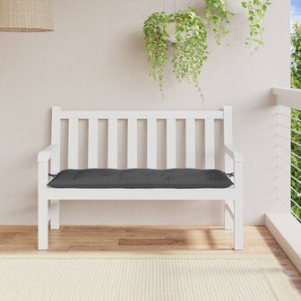 Tuinbankkussen 120x50x7 cm stof gem&ecirc;leerd antracietkleurig 3